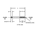 JERGENS FIXTURE STUD, 5/16-18 X 2-1/2, SS - 38006