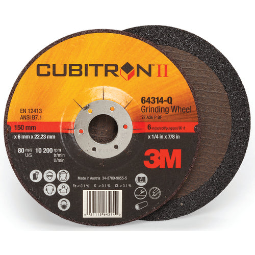 3M TM0187153 3M Cubitron II Depressed Center Grinding Wheel 87153 T27 Quick Change 9" x 1/4" x 5/8-11"
