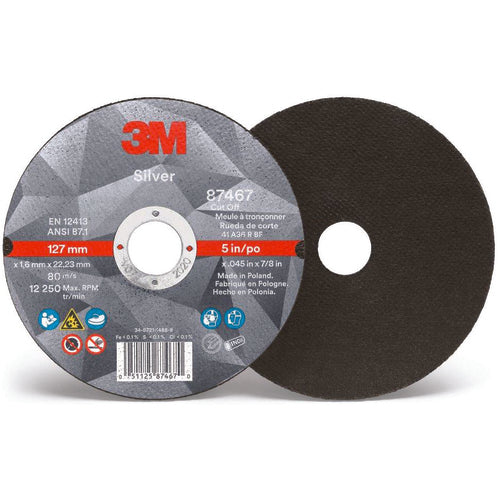 3M TM0187446 3M Silver Depressed Center Grinding Wheel 87446 T27 Quick Change 5 x 1/4 x 5/8-11