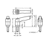 JERGENS HANDLE, METAL ADJ, 1/2-13 STUD - 40541