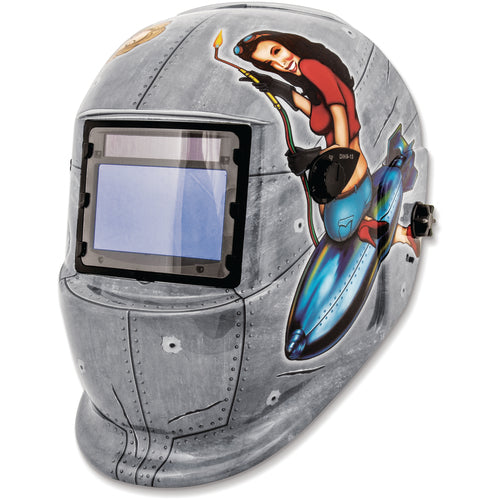 Titan KP8241288 #41288 - Solar Powered Auto Darkening Welding Helment; Pin Up Girl Graphics
