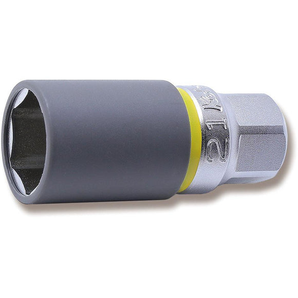 Ko-ken 4300PMZ.65-21 1/2 Sq. Dr. Wheel Nut Socket  21mm Extra Thin walled Length 65mm Color coded Protector