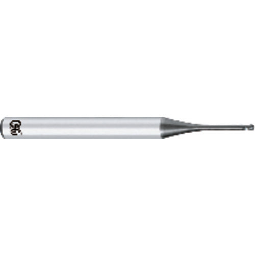 OSG USA, Inc. TP483051014 1 mm Dia. ?4 mm Shank ?0.8 mm DOC ?50 mm OAL, Carbide SiC, 2 Flute, Shrink Fit, Ballnose End Mill