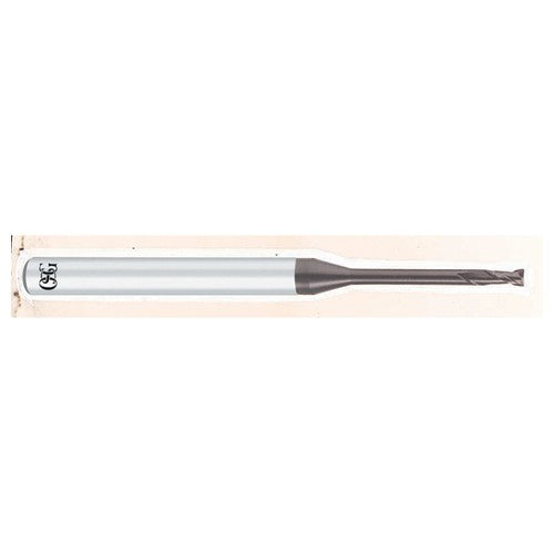 OSG USA, Inc. TP483100510 1/2 mm Dia. ?4 mm Shank ?0.4 mm DOC ?50 mm OAL, Carbide, SiC, 2 Flute, Round, Corner Radius, Solid End Mill