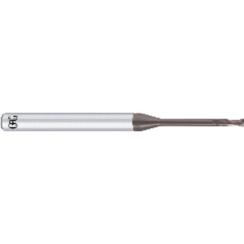 OSG USA, Inc. TP483102021 2 mm Dia. ?4 mm Shank ?1.6 mm DOC ?50 mm OAL, Carbide, SiC, 2 Flute, Corner Radius, Solid End Mill