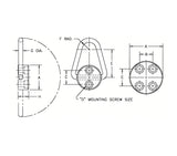 JERGENS LIFT RING, PIVOTING, 3/8-16/M10, 2500 LBS / 1100KG CAPACITY, Requires 2 Mounting Bolts, 3/8-16 (47422) or M10 (47472) - 47412