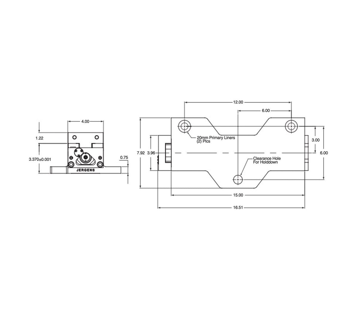 JERGENS PROD VISE, HYD, 4IN BALL LOCK - 49485