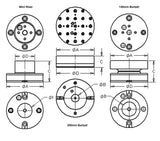 JERGENS RISER, 250MM ROUND BASE BARBELL 250MM X 75MM TALL, STEEL, QLS 250MM X 75MM - 5RS250001