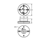 JERGENS RISER, 5 AXIS, 200MM X 125MM TALL, STEEL, - 5RS200008