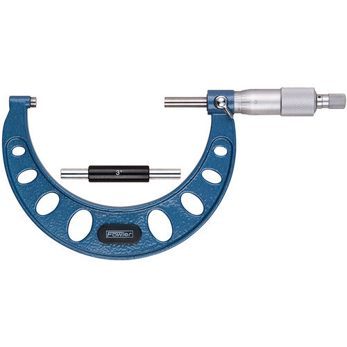 Fowler NA5552240004 3 - 4" Measuring Range - 0.0001" Graduation - Ratchet Thimble - Carbide Face - Outside Micrometer