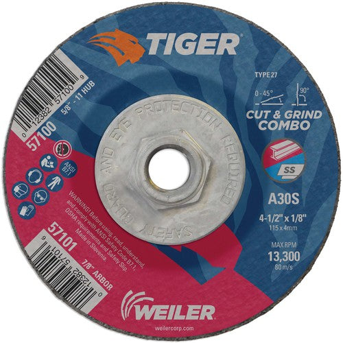 Weiler MK5157100 4-1/2X1/8 TIGER TYPE 27 CUT &