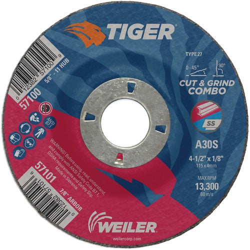 Weiler MK5157101 4-1/2X1/8 TIGER TYPE 27 CUT &
