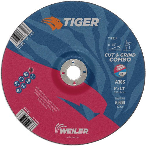 Weiler MK5157107 9X1/8X7/8 A30S A/O T27 COMBO WHEEL