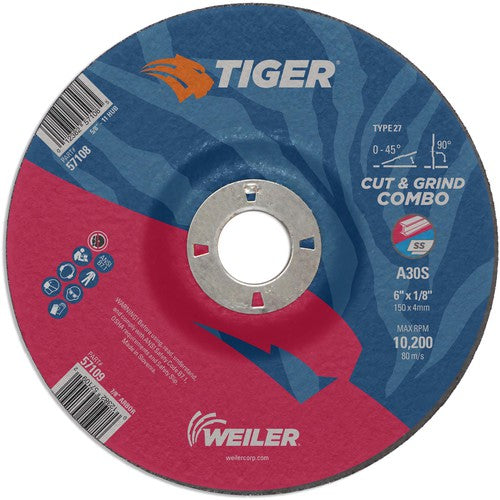 Weiler MK5157109 6X1/8X7/8 A/O T27 COMBO WHEEL