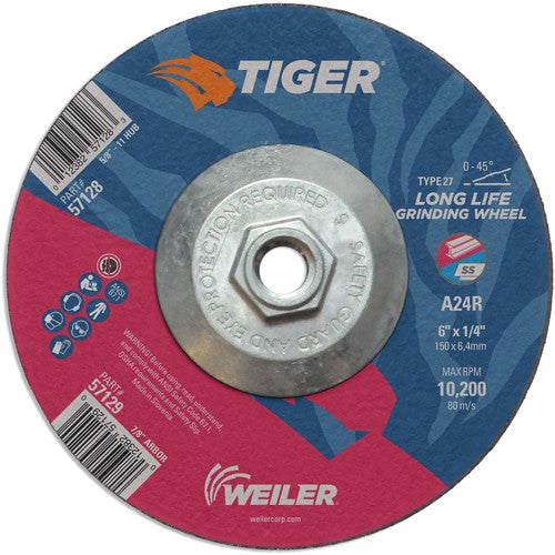 Weiler MK5157128 6X1/4 A24R A/O T27 GRINDING WHEEL