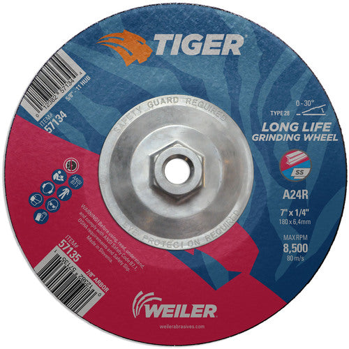 Weiler MK5157134 7X1/4 A24R A/O T28 GRIND WHEEL
