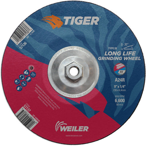 Weiler MK5157136 9X1/4 A24R A/O T28 GRIND WHEEL
