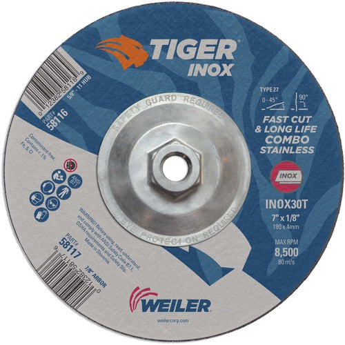 Weiler MK5158116 7-1/8X1/8 TIGER INOX TYPE 27 COMBO