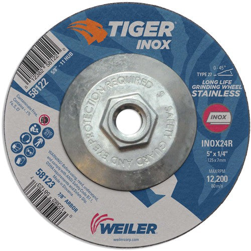 Weiler MK5158122 5X1/4 TIGER INOX TYPE 27 GRIND WHL