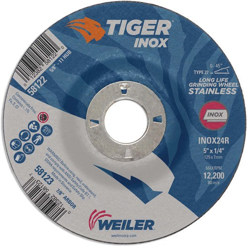 Weiler MK5158123 5X1/4 TIGER INOX TYPE 27 GRIND WHL