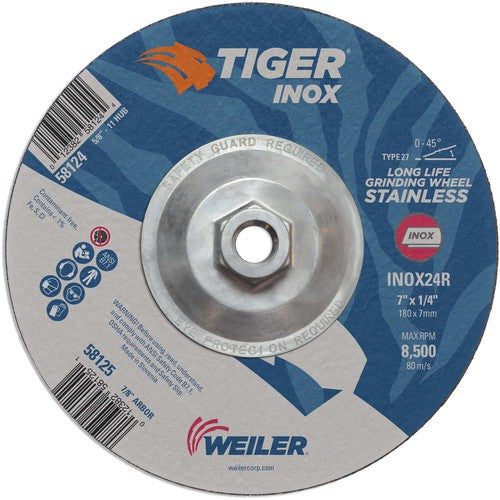 Weiler MK5158124 7X1/4 TIGER INOX TYPE 27 GRIND WHL