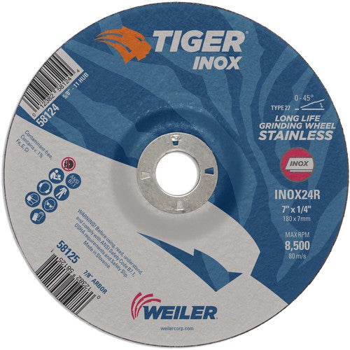 Weiler MK5158125 7X1/4 TIGER INOX TYPE 27 GRIND WHL