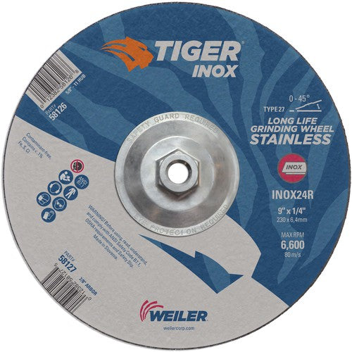 Weiler MK5158126 9X1/4 TIGER INOX TYPE 27 GRIND WHL