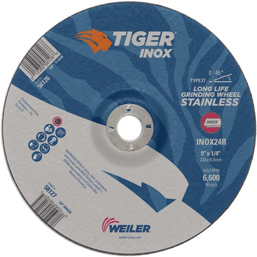Weiler MK5158127 9X1/4 TIGER INOX TYPE 27 GRIND WHL