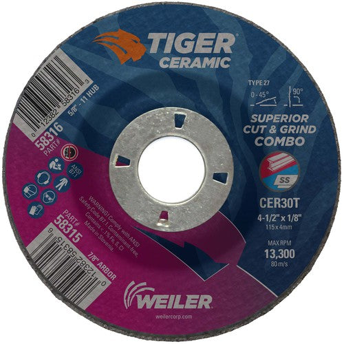 Weiler MK5158315 4-1/2X1/8 TIGER CERAMIC TYPE