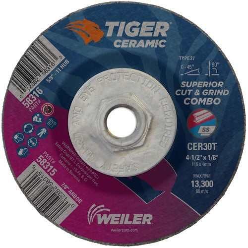 Weiler MK5158316 4-1/2X1/8 TIGER CERAMIC TYPE
