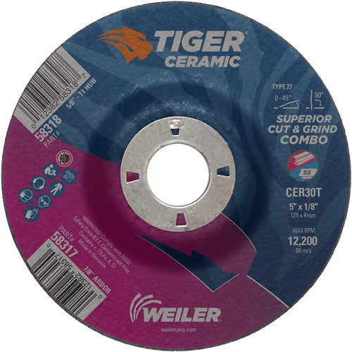 Weiler MK5158317 5X1/8 TIGER CERAMIC T27 COMBO WHL