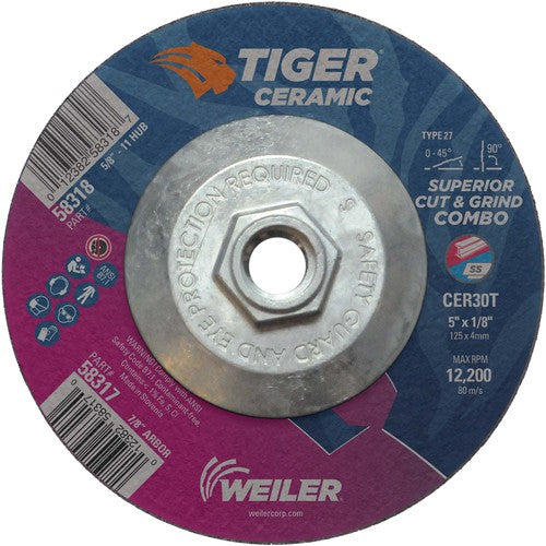 Weiler MK5158318 5X1/8 TIGER CERAMIC T27 COMBO WHL
