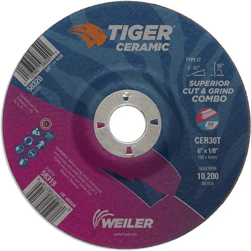 Weiler MK5158319 6X1/8 TIGER CERAMIC T27 COMBO WHL