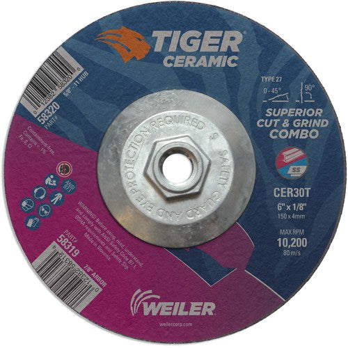 Weiler MK5158320 6X1/8 TIGER CERAMIC T27 COMBO WHL