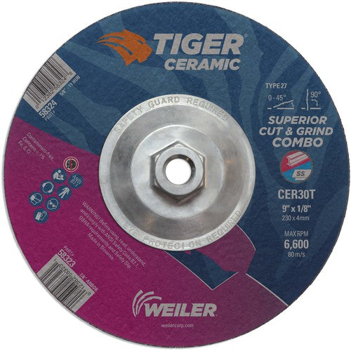 Weiler MK5158324 9X1/8 TIGER CERAMIC T27 COMBO WHL