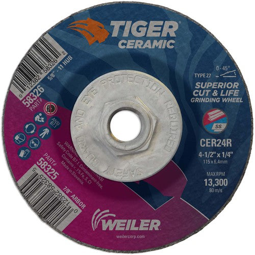 Weiler MK5158326 4-1/2X1/4 TIGER CERAMIC TYPE