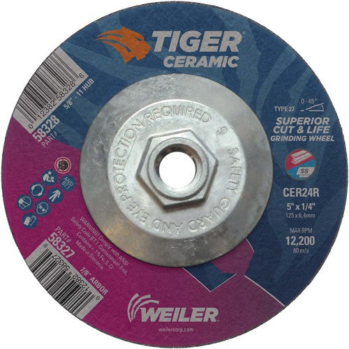 Weiler MK5158328 5X1/4 TIGER CERAMIC T27 GRIND WHL