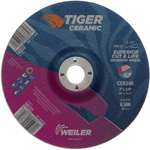 Weiler MK5158331 7X1/4 TIGER CERAMIC T27 GRIND WHL