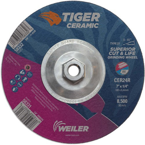 Weiler MK5158332 7X1/4 TIGER CERAMIC T27 GRIND WHL