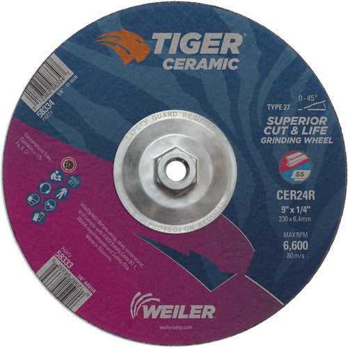Weiler MK5158334 9X1/4 TIGER CERAMIC T27 GRIND WHL