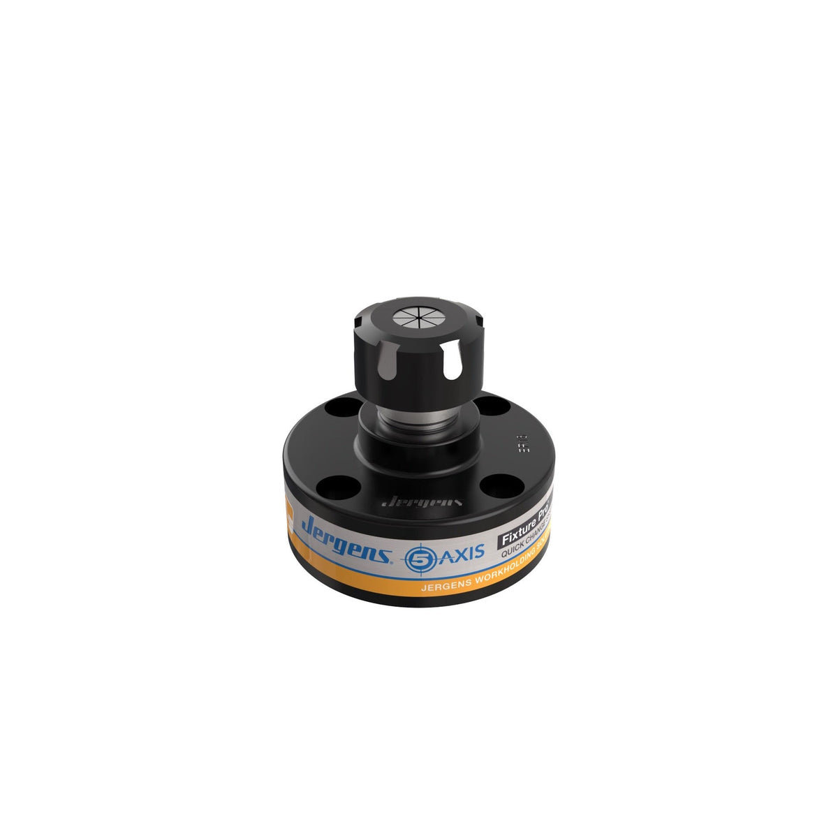 JERGENS ER 25 COLLET FIXTURE ASSEMBLY, 5 AXIS, 130MM RND BASE, UNIVERSAL MOUNTING, 77MM TALL - 5ER13001