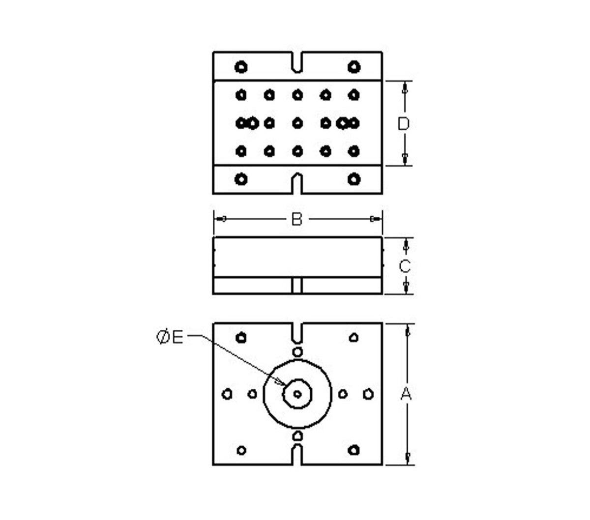 JERGENS RISER, 150MM X 300MM RECTANGLE, X 100MM TALL, STEEL, QLS, 150MM X 300MM X 125MM - 5RS150001