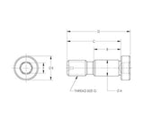 JERGENS SHOULDER SCREW, QLS, M12 X 50MM, 12MM DIA. SHANK - 5SH1250