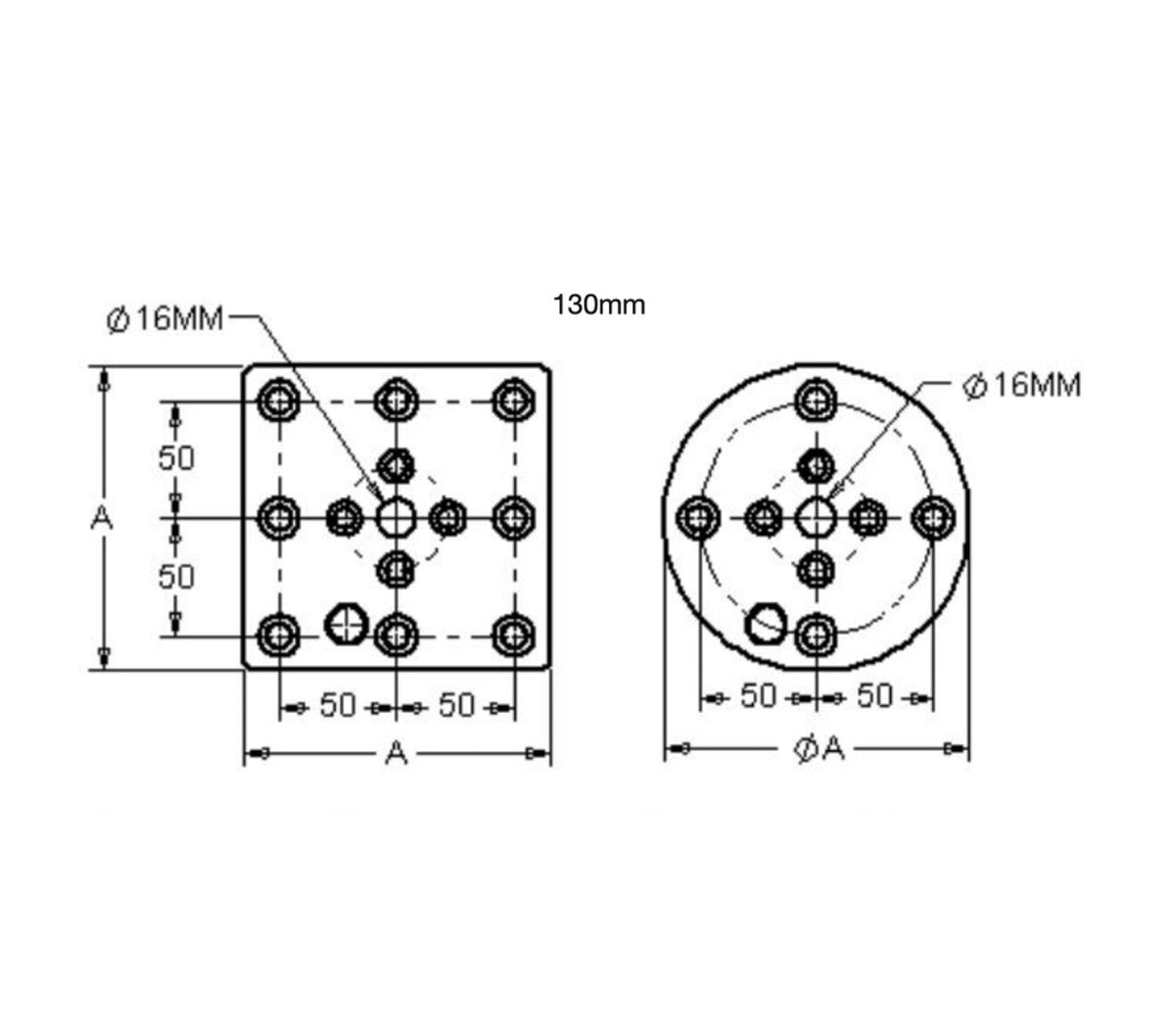 JERGENS TOP PLATE, 35MM X 130MM X 130MM SQUARE, STEEL QLS - 5TP130001