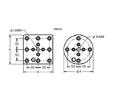 JERGENS TOP PLATE, 35MM X 130MM X 130MM SQUARE, STEEL QLS - 5TP130001