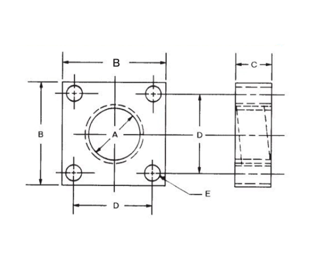 JERGENS MOUNTING BLOCK, 1-5/16-16, THREADED FLANGE - 60952