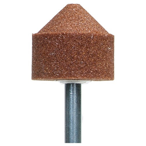 Norton Abrasives MH67A13P24389 1-1/8" x 1-1/8" 1/4" Spindle Gemini Mounted Point A1360 Grit Aluminum Oxide