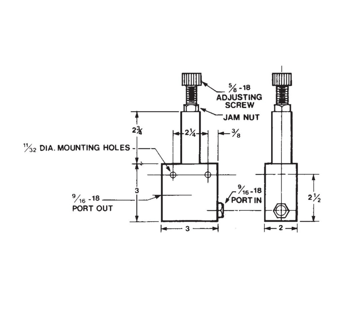 JERGENS VALVE, HYD SEQUENCE ADJ, 500-3000 9/16-18 - 61640