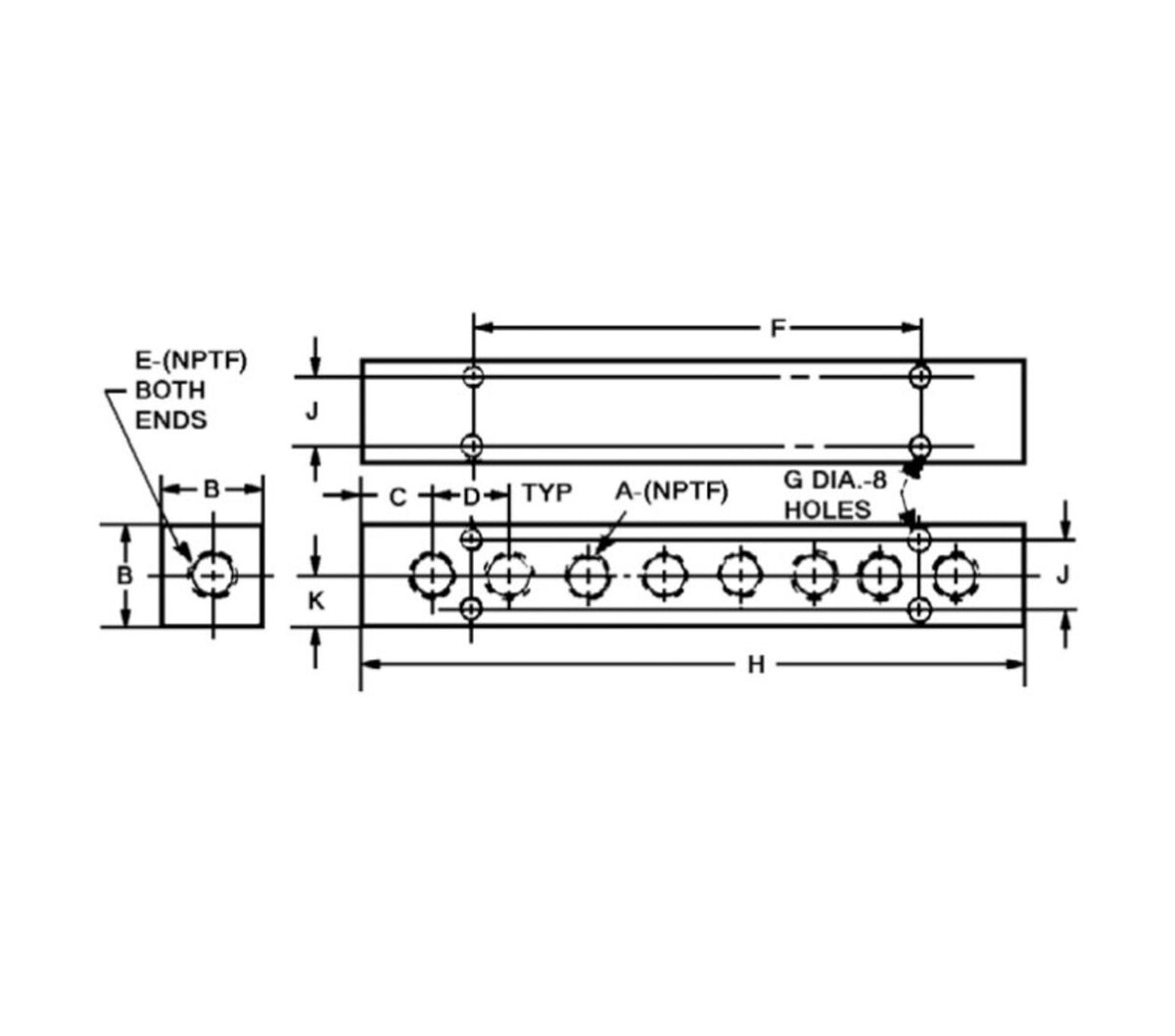 JERGENS MANIFOLD, 4-PORT - 61801