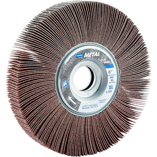 Norton Abrasives MH61FW0602680 6" x 1" x 1" Metalite R265 Flap Wheel 60 Grit Aluminum Oxide